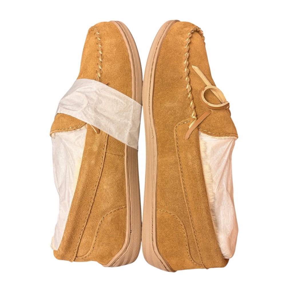MY SLIPPERS new Men's Tan Suede Faux Fur Slip-On Leather Loafers - US11 WIDE - Picture 11 of 15